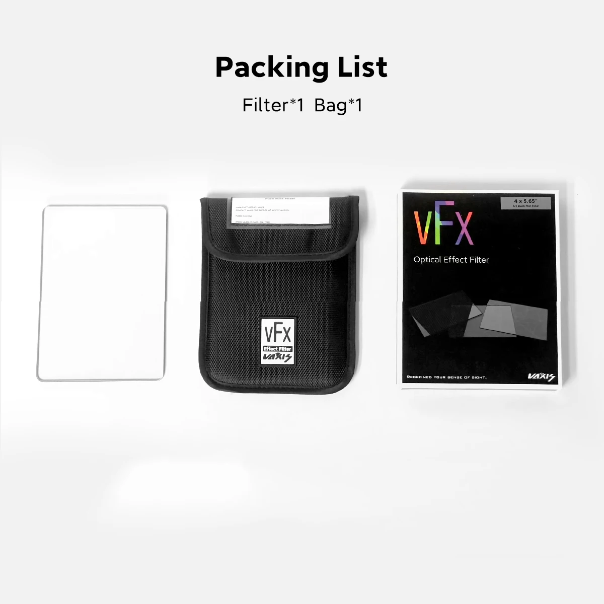 Vaxis VFX 4x5.65 Pure Black Mist Filter 1/2 1/4 1/8 1/16 Kit for Video or Film Shooting Compatible with 4x5.65 Matte Box