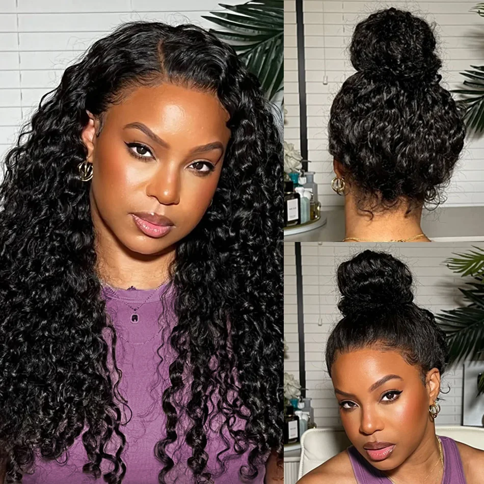 

360 Full Lace Wig Human Hair Pre Plucked Hd Transparent Lace Front Wigs 220 Density Deep Curly Wave Frontal Wigs Brazilian Hair