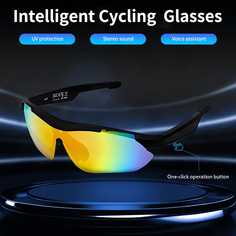 

LIGE 2025 Cycling Glasses AI Smart Wireless Men Women Sports Eyewear Music Play Ultraviolet-proof Outdoor Smart Sunglasses Music