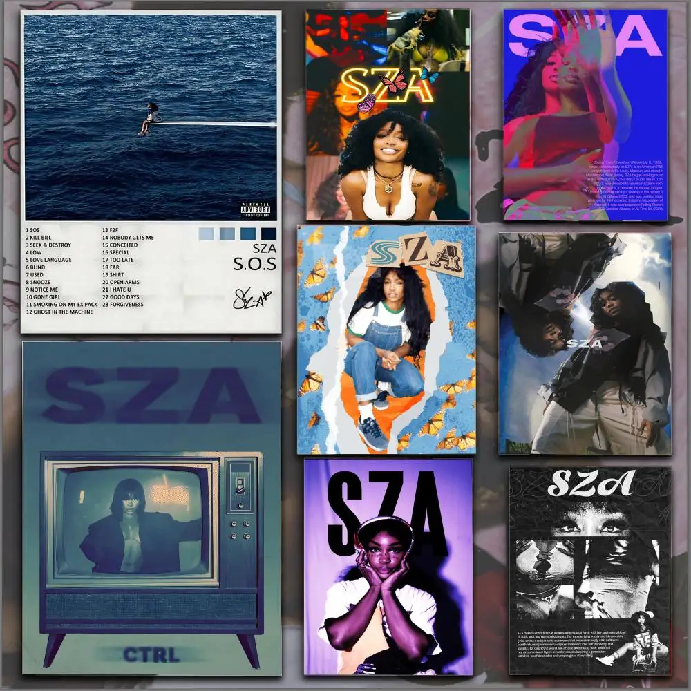 S-SZA SOS S-Solana Imani Rowe Poster HD Anime Hot Theme Singer/OST/Movie-Waterproof Self-Stick Home Decor