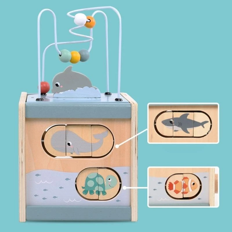 Baby Wooden for 3+ Year Old Toddlers Bead Maze Activity Roller Developmental Learning Gift 15UB