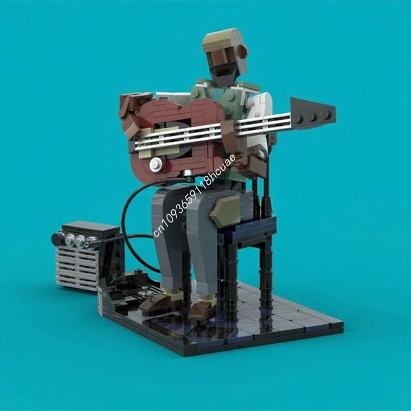 

380 деталей MOC: Конструктор «Джазовый гитарист» – идеальный подарок на Рождество и День рождения, креативный набор для самостоятельной сборки, идеально подходит для энтузиастов, подарок из кубиков