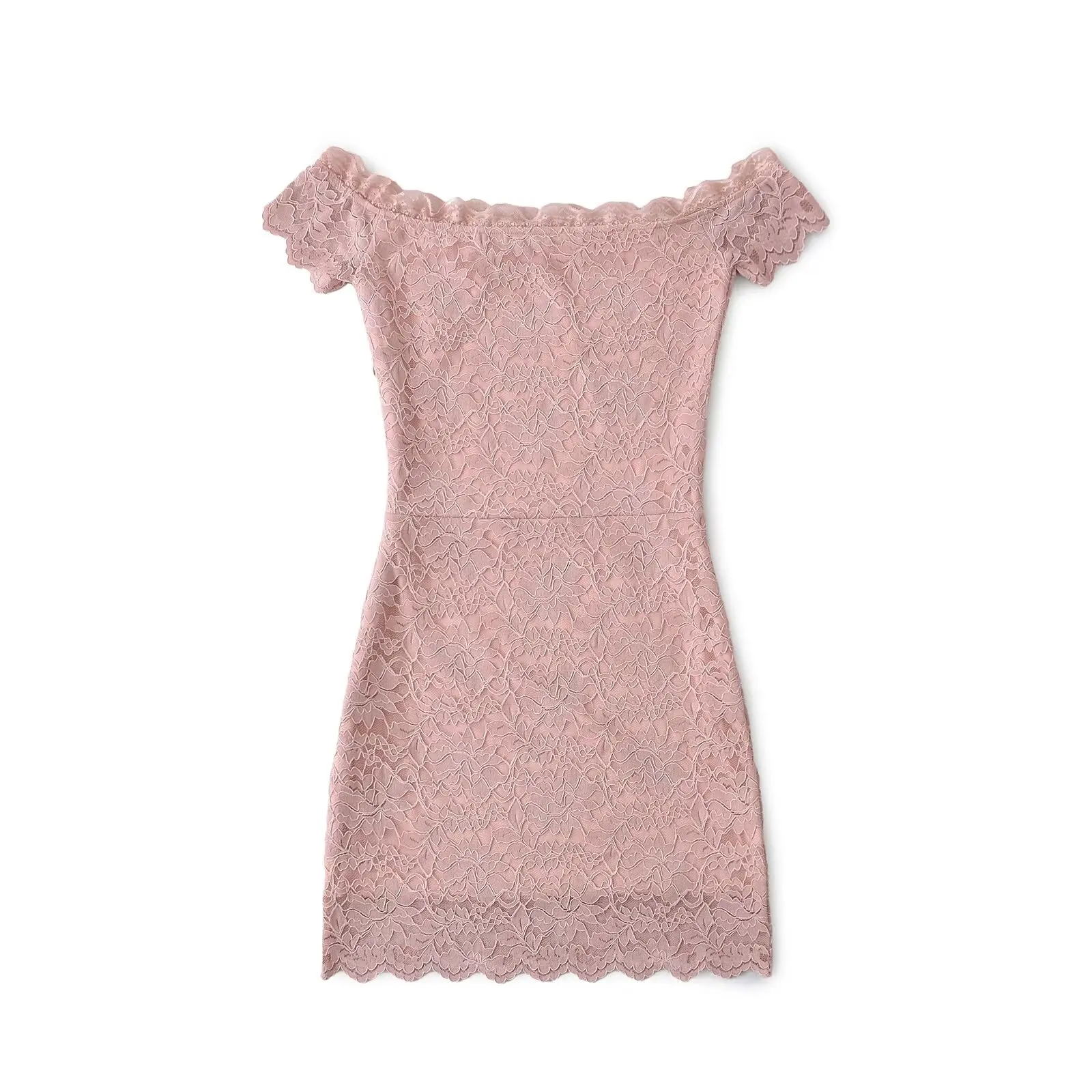 

Sexy Lace ort Sve One oulder Dr Women's Summer Design Slimming Bodycon ort Skirt Pure Color Invisible Zipper