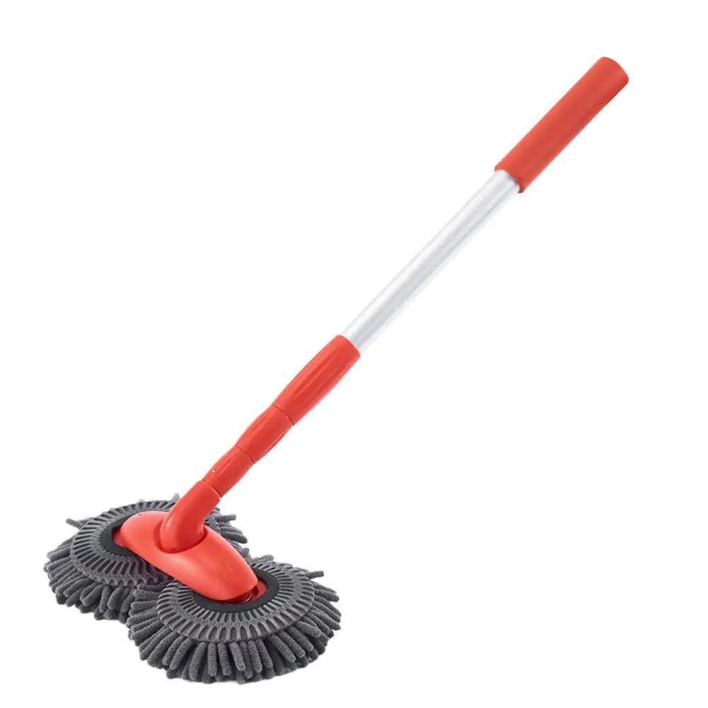 Car Washer Mop Foam Wash Chenille Brush Double Brush Telescopic Roof Head Mops Maintenance Cleaning Window Three-Section E6O8