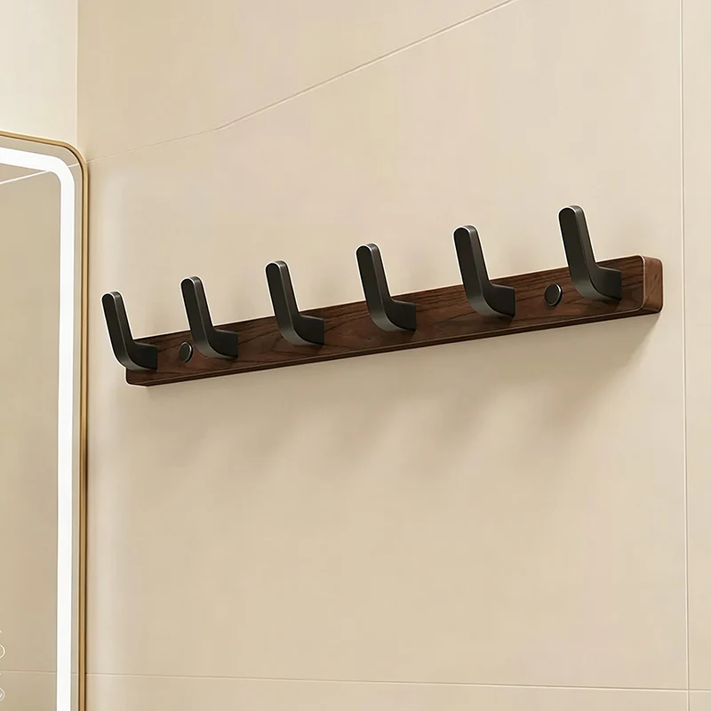 Solid Wood Coat Rack Wall Mounted, Multi Hooks Key Bag Hanger, Extended Storage Organizer for Entrance Hallway, Home Wall Decor