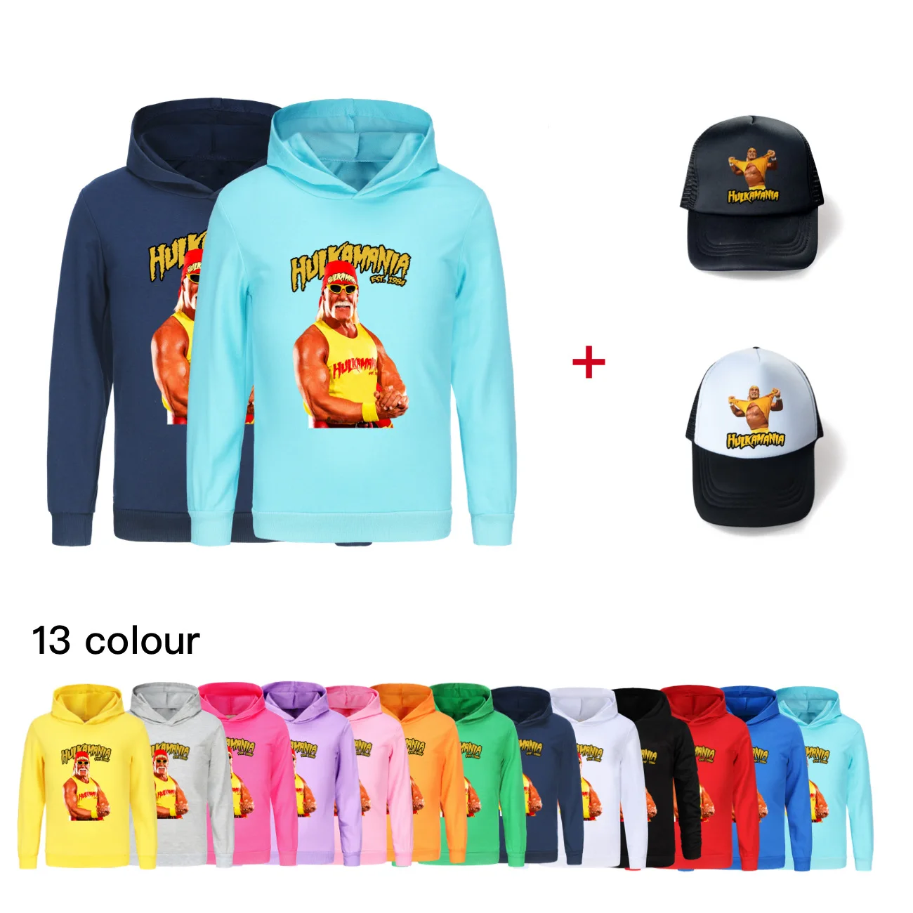 

Детская толстовка Халк Хоган, толстовка с капюшоном для мальчиков-подростков, забавная осенняя одежда, повседневные пальто для маленьких девочек, детская одежда и кепка, шляпа4919