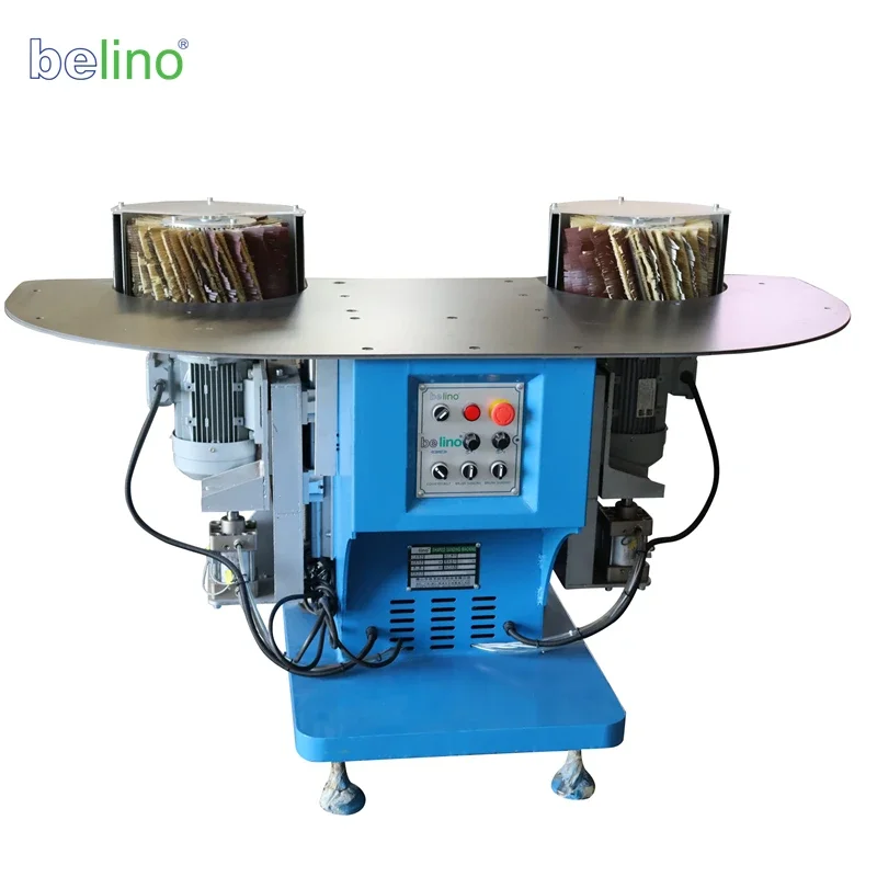 Double Working Stations Edge Sander & Denibbing Machinery Shaped Edge Sanding Machine for MDF Furniture Woodworking Industries