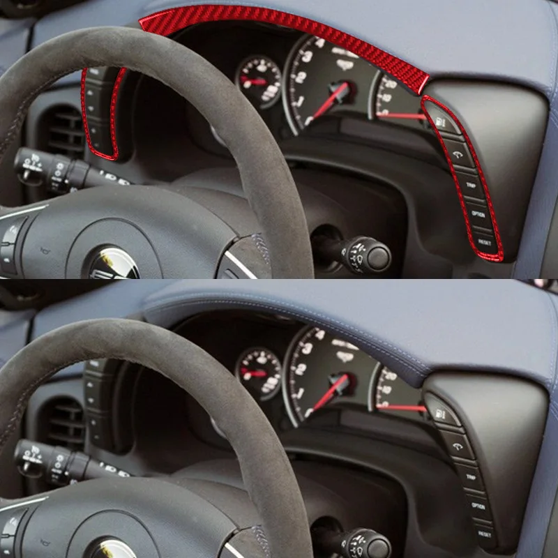 For Chevrolet 05-07 Corvette C6 interior modification carbon fiber instrument bezel decorative sticker car stickers
