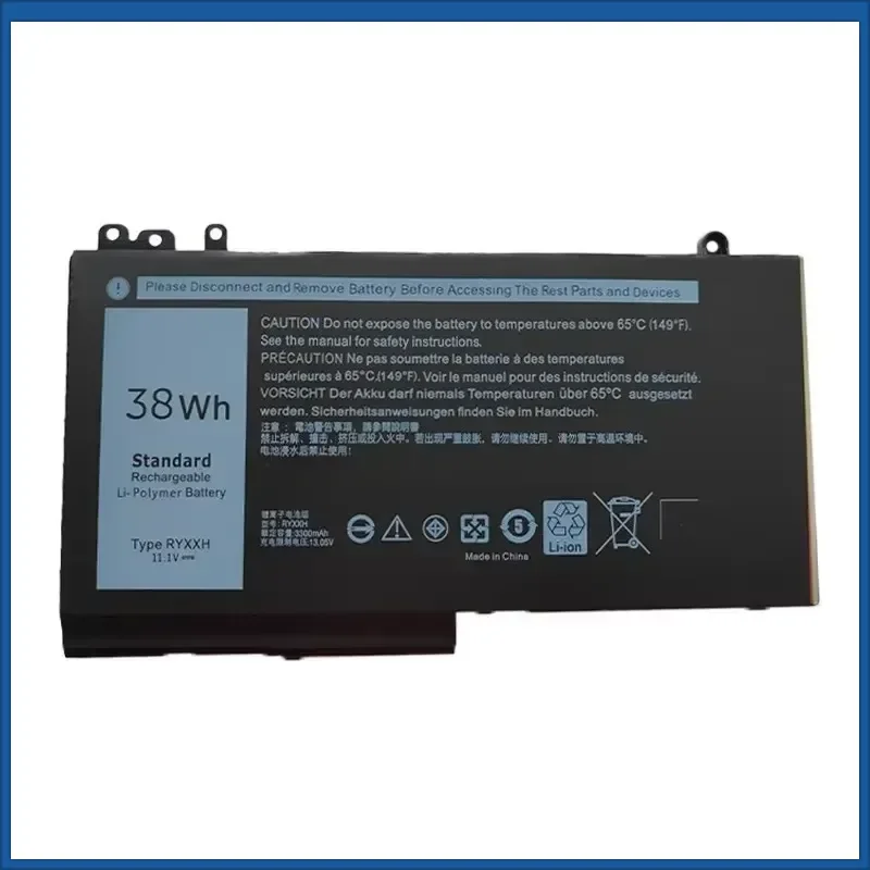 3300mAh 11.1V RYXXH Bateria for Dell Latitude, 12, 5000, 11, 3150, 3160, 3550, E5250, E5450, E5550 Series, Notebook, 9P4D2
