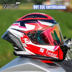 Tanked Motorcycle Helmet Challenger  Full Helmet Imitation Racing Motocross Safety Helmet Unisex All-season Riding DOT ECE