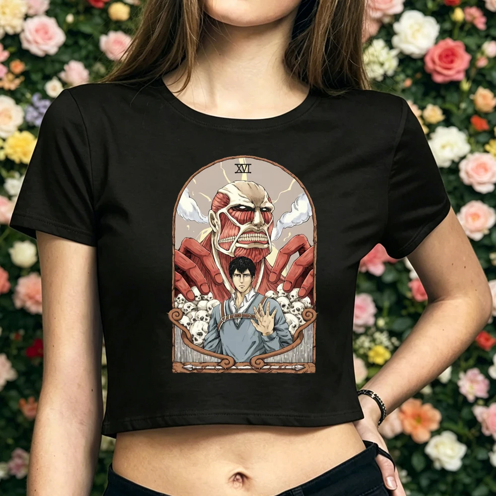 Attack on Titan cropped top teen dollette japan gyaru clearance sales party t shirt cheap scene  meme gothic dollette