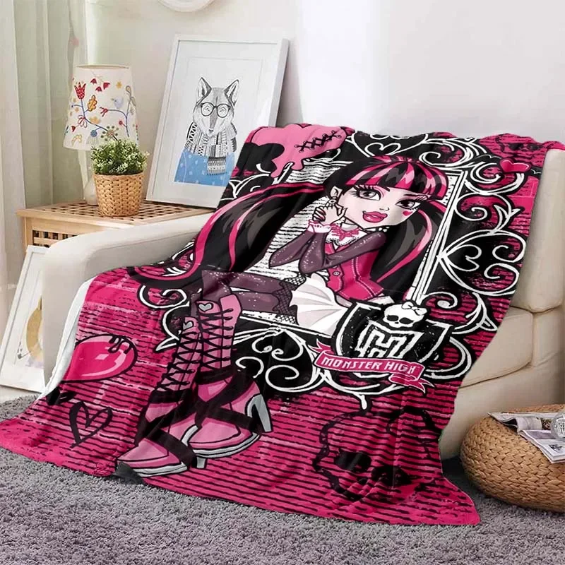 3D Monster High Anime Cartoon Blanket,Soft Throw Blanket for Home Bedroom Bed Sofa Picnic Travel Office Rest Cover Blanket Kids