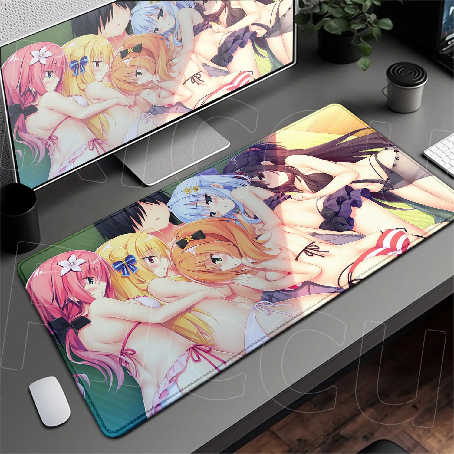 

Little Angel game Office Long Desk Mat HD Print Rubber soft Cute Jin Yucheng Game Anti-slip Mousepad Large Computer Keyboard Mat