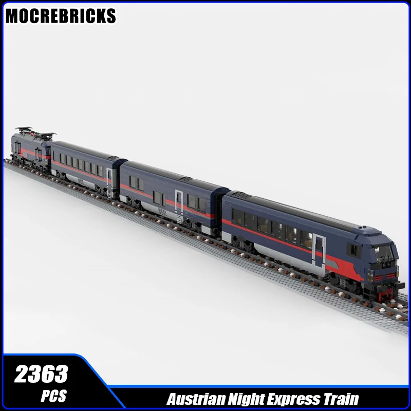 

MOC-152965 City Railway Austrian Night Express Sleeper Train Carriage Building Blocks Assembly Model Brick Toy Children's Gift