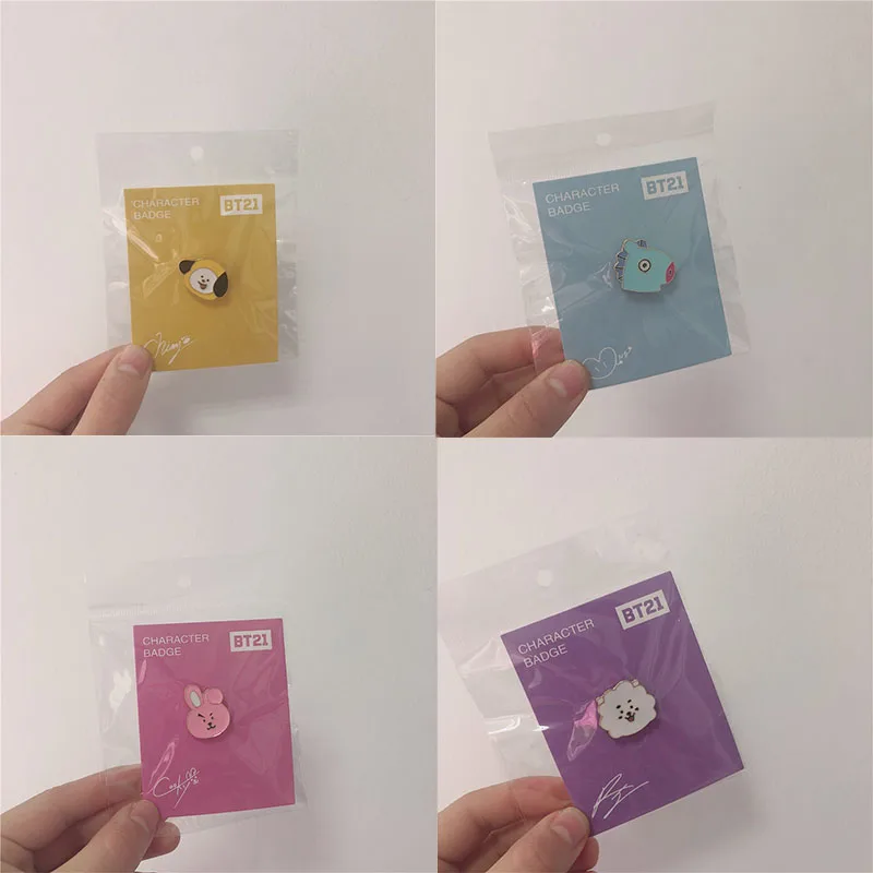 Bt21 брошь из сплава с краской Kawaii аниме Ман Коя значок милый мультфильм Rj Cooky сумка для одежды аксессуары украшения