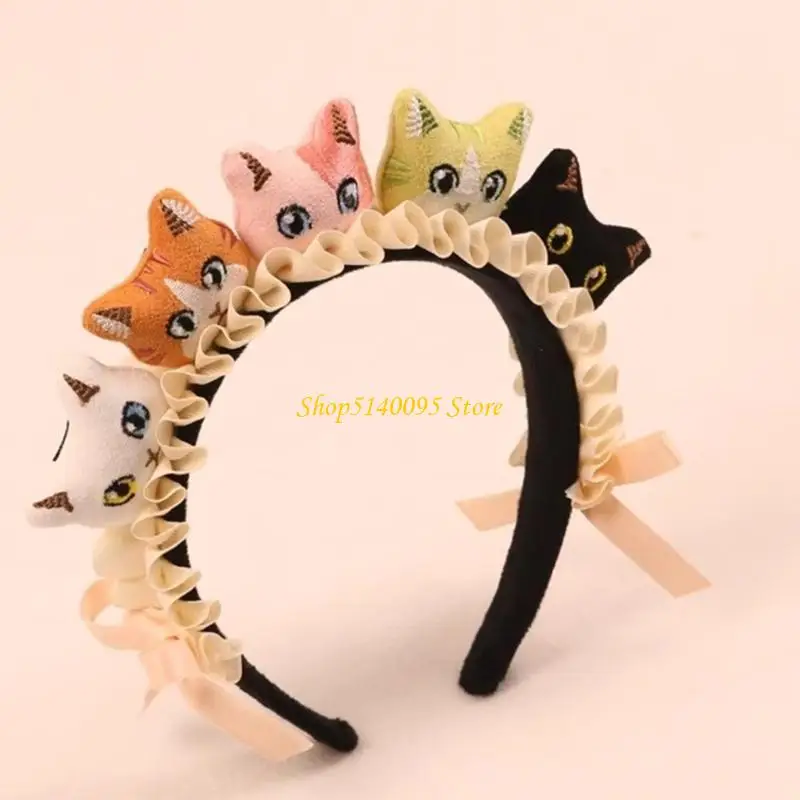 DXAE Creative Cats Headband Cats Hair Hoops Funny Cartoon Headdress Hair Accessories Photo Booth Props for Dressing Up Party