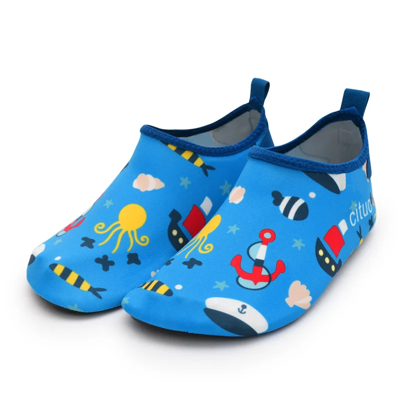 Kids Boys Girls Cartoon Swim Water Shoes Barefoot Aqua Socks Non-Slip Shoes Surf Fishing Diving Children Indoor Slippers