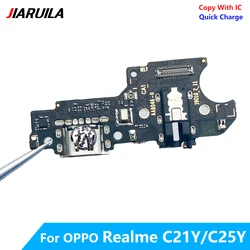 USB Charging Port Charger Board Flex Cable For Oppo Realme C21Y C25Y Dock Plug Connector With Microphone