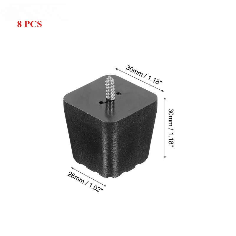 8 Pcs Soft Rubber Anti-slip Foot Pads, Transparent Silicone & Wear - Resistant 30*30mm Ideal for Table Sofa and Chair Stool Leg