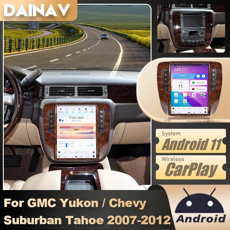 2025202512.1 inch Car Radio For GMC Yukon / Chevy Suburban Tahoe 2007-2012 Vertical Screen Multimedia GPS Navigation car radio s
