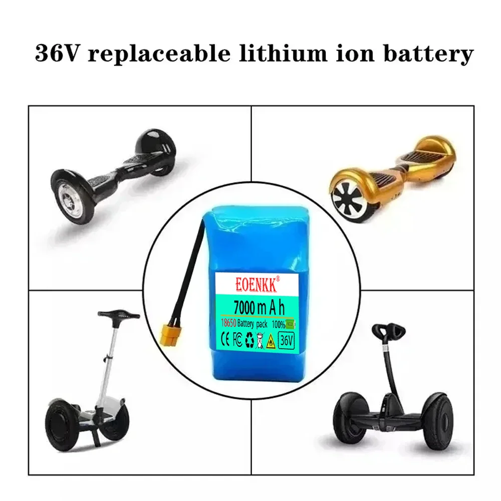 EOENKK 100% New 36v 7.0Ah lithium battery 10s2p 36v battery 6000mAh lithium ion pack 42V 7000mah scooter Twist car replacement