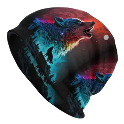 Custom Cool Winter Warm Men Women Knitted Hats Unisex Adult Ghost Wolf Skullies Beanies Caps Bonnet Hats