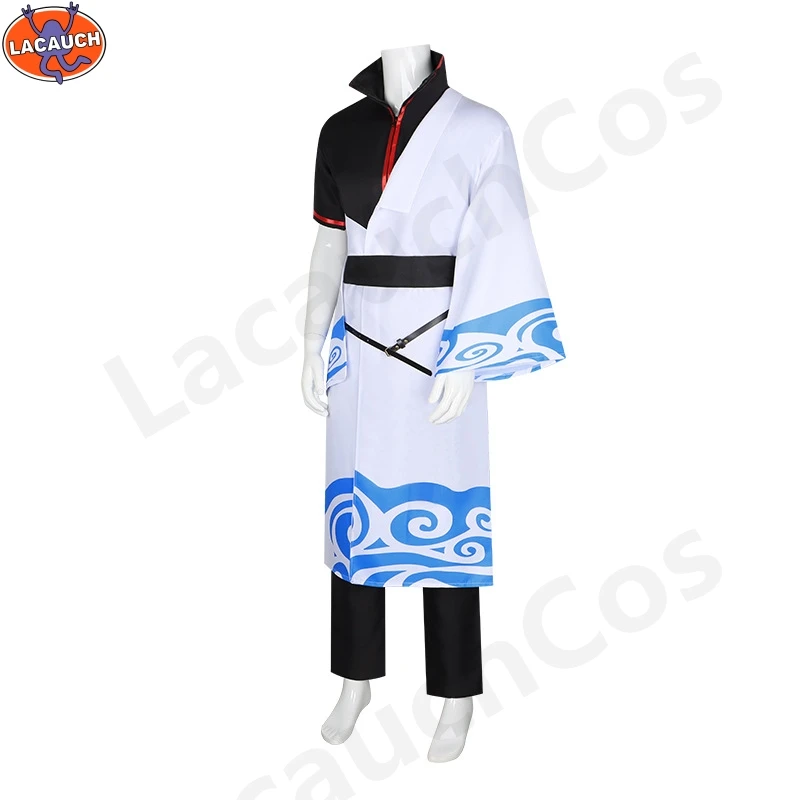 Gintama Cosplay Costumes Sakata Gintoki Anime Cosplay Costume Kimono Halloween Carnival Party Silver Soul Cosplay Costume Wigs