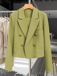 Blazer corto donna 2024 primavera abiti Casual ufficio donna giacca allentata verde cappotto elegante abbigliamento donna Chaqueta De Mujer