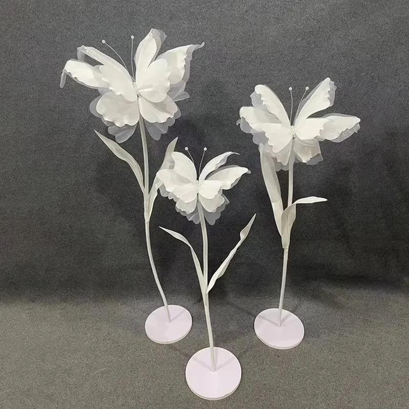 3 Stück Künstliche Schmetterlings-Gazeblumen für Hochzeiten im Freien, Dekoration für Zuhause, Events, Partys und Fenstergestaltung – Detail 9
