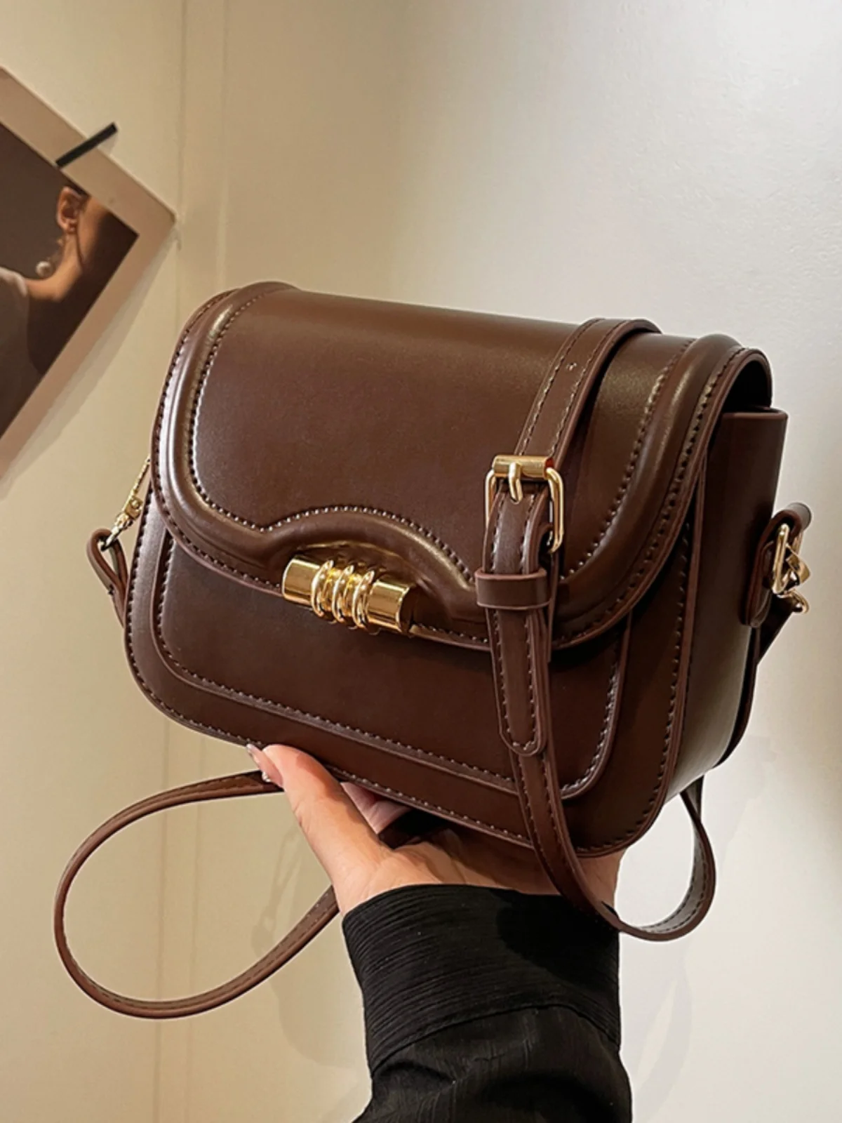 

Mini Vintage Square Underarm Shoulder Bag For Women New Luxury Design Brand Fashion Solid Color Crossbody Bag