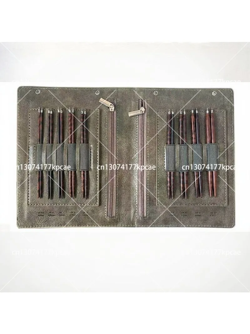 Color Wood Hand Polished Interchangeable Round Knitting Needles, Minimal Light Luxury Wooden Circular Needle Storage Kit