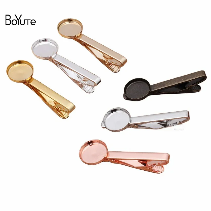 

BoYuTe (10 Pieces/Lot) Metal Brass Tie Clip with 16MM Cabochon Blank Tray Base Diy Materials for Jewelry Making