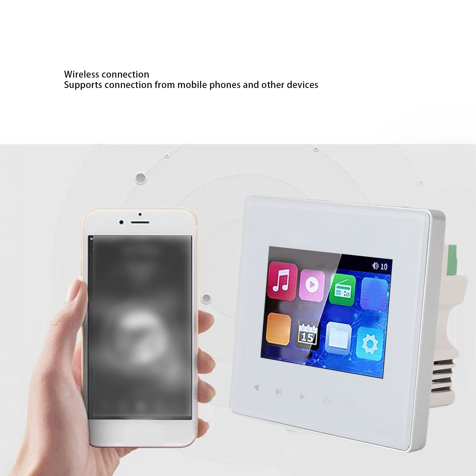 Background Music  Panel Built in FM Radio Smart Bluetooth Wall Amplifier 2.8 Inch HD  for Home Theater