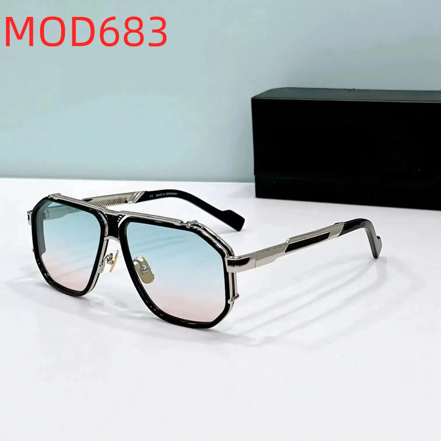 

Оригинальные CCAZAL MOD683, мужские солнцезащитные очки высшего качества из ацетата + сплава, квадратные повседневные винтажные очки UV400, деловые женские очки для пар