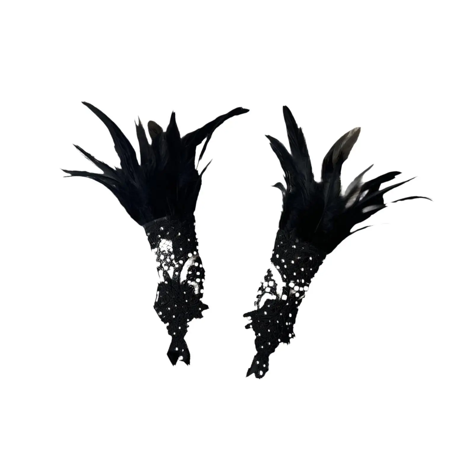 Punk Gothic Gloves Lightweight Simple Adjustable Breathable Lace Fingerless Gloves for Prom Showgirl Party Halloween Stage Show