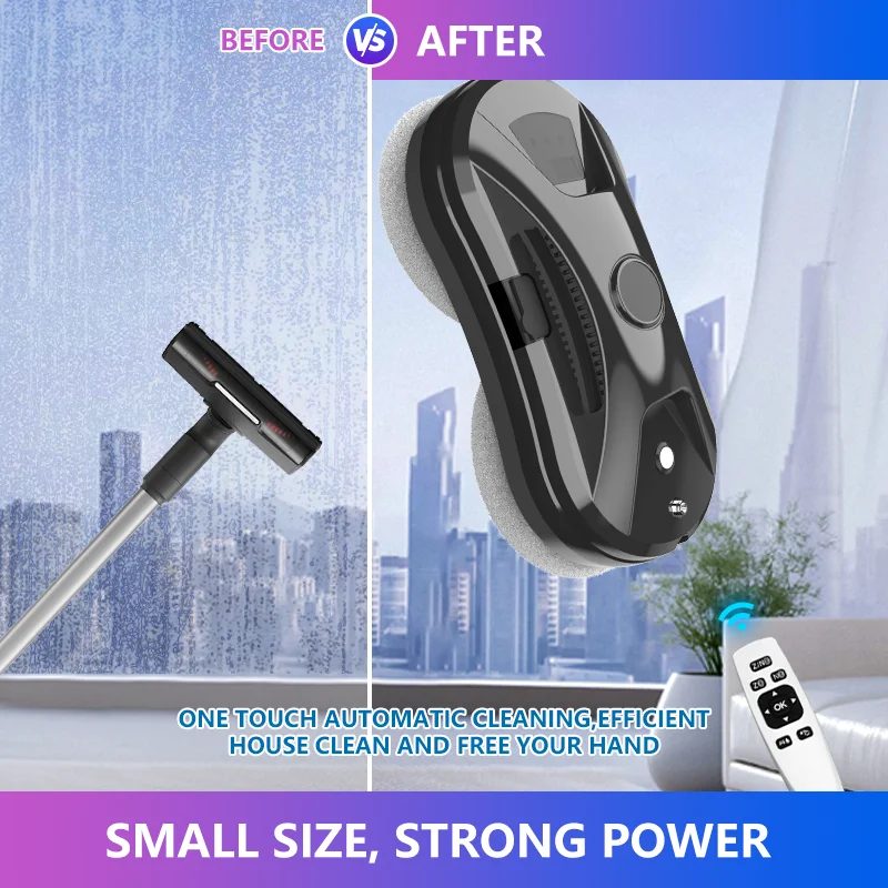 Robot inteligente para limpieza de ventanas, unidad de limpieza exterior avanzada, limpieza de suelos, control remoto y dos modos automáticos.