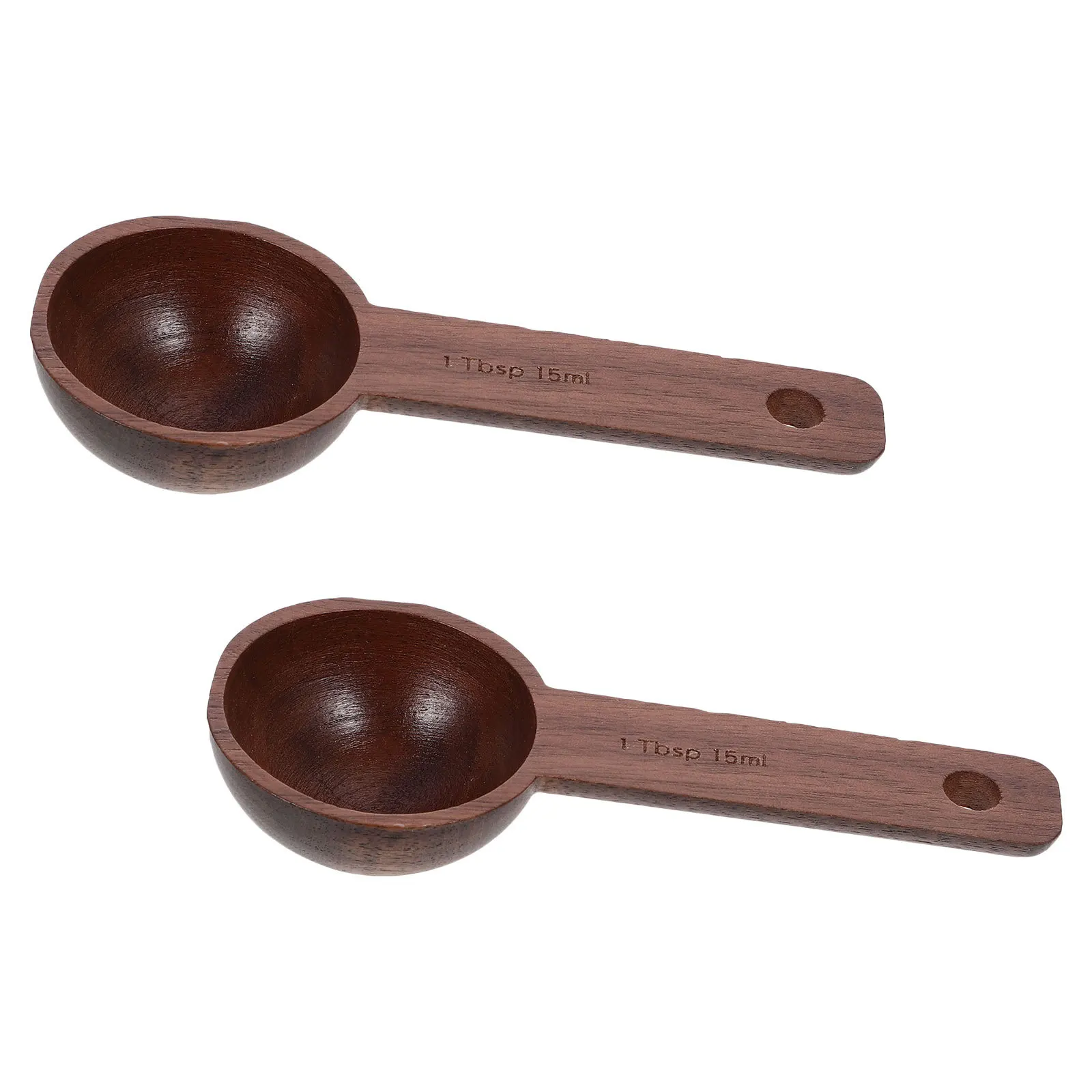 

2pcs Wooden Coffee Measuring 15Ml Natural Wood Scoop For Coffee Beans Tea Baking Reusable Small Sugar Salt Portable Kitchen
