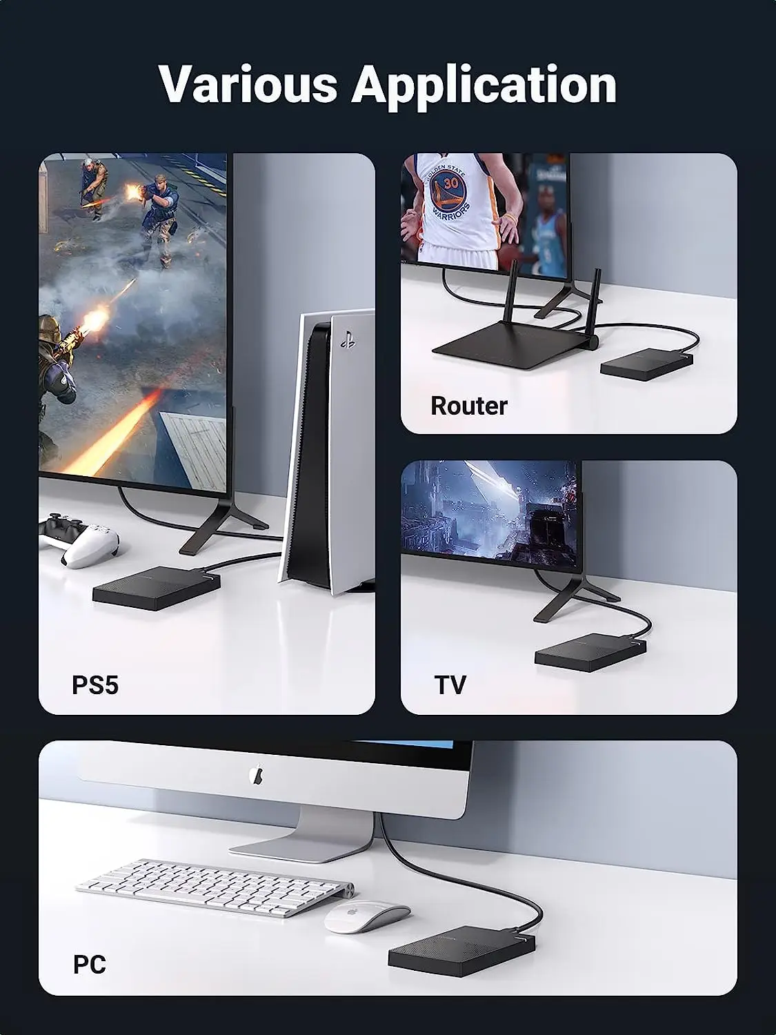 UGREEN حاوية القرص الصلب 2.5 بوصة SATA إلى USB 3.0 خالية من الأدوات 9.5 مللي متر SSD HDD حافظة كمبيوتر خارجي كمبيوتر محمول قرص صلب الضميمة