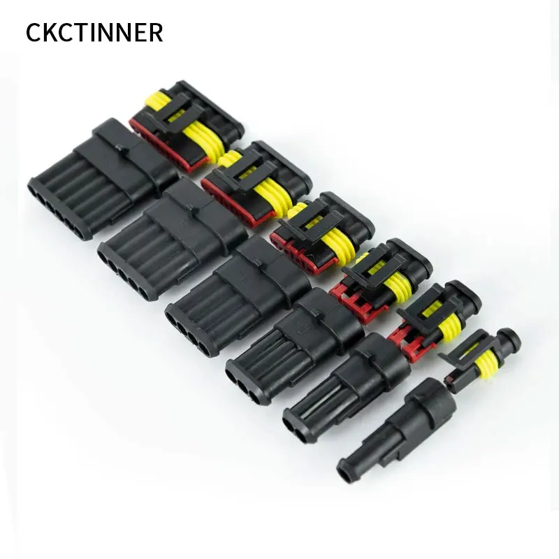 5 sets Kit 1P 2, P 3P 4P 5, P 6P AMP 1.5 male and female plug automotive waterproof connectors xenon lamp car connector