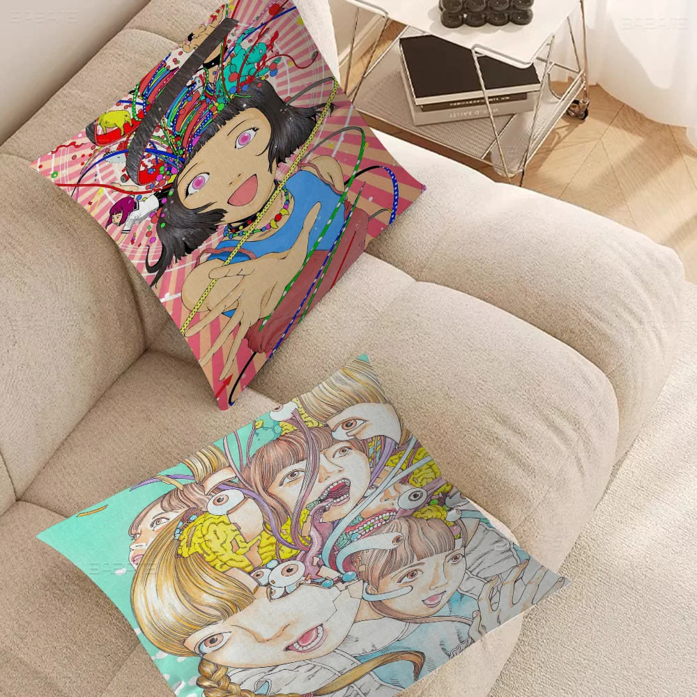 

Shintaro Kago Horror Comic Pillow Gift Home Office Decoration Bedroom Sofa Car Cushion Cover Case 45x45