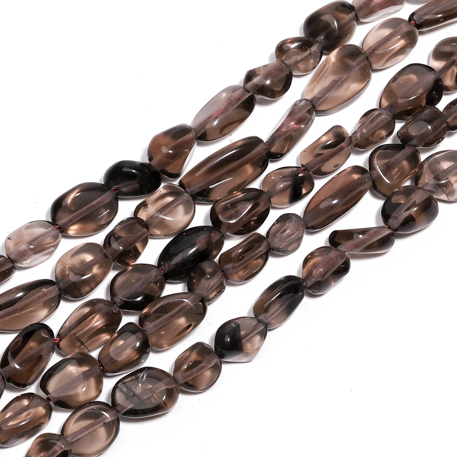 8-10mm Irregular Geometric Natural Smoky Quartz Stone Diy Loose Beads for Jewelry Making Handmade Bracelet Accessories