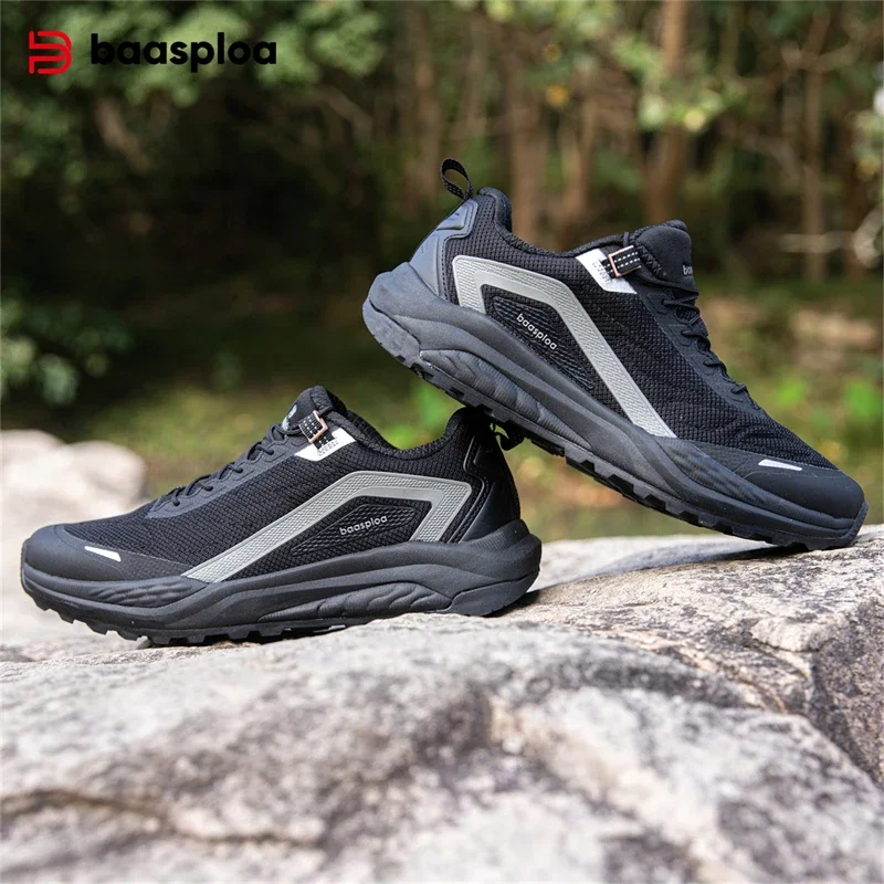 

Baasploa Men Hiking Shoes Male Professional Climbing Sport Shoes High Quality Wear Resistant Comfort Sneakers Non-slip Outdoor
