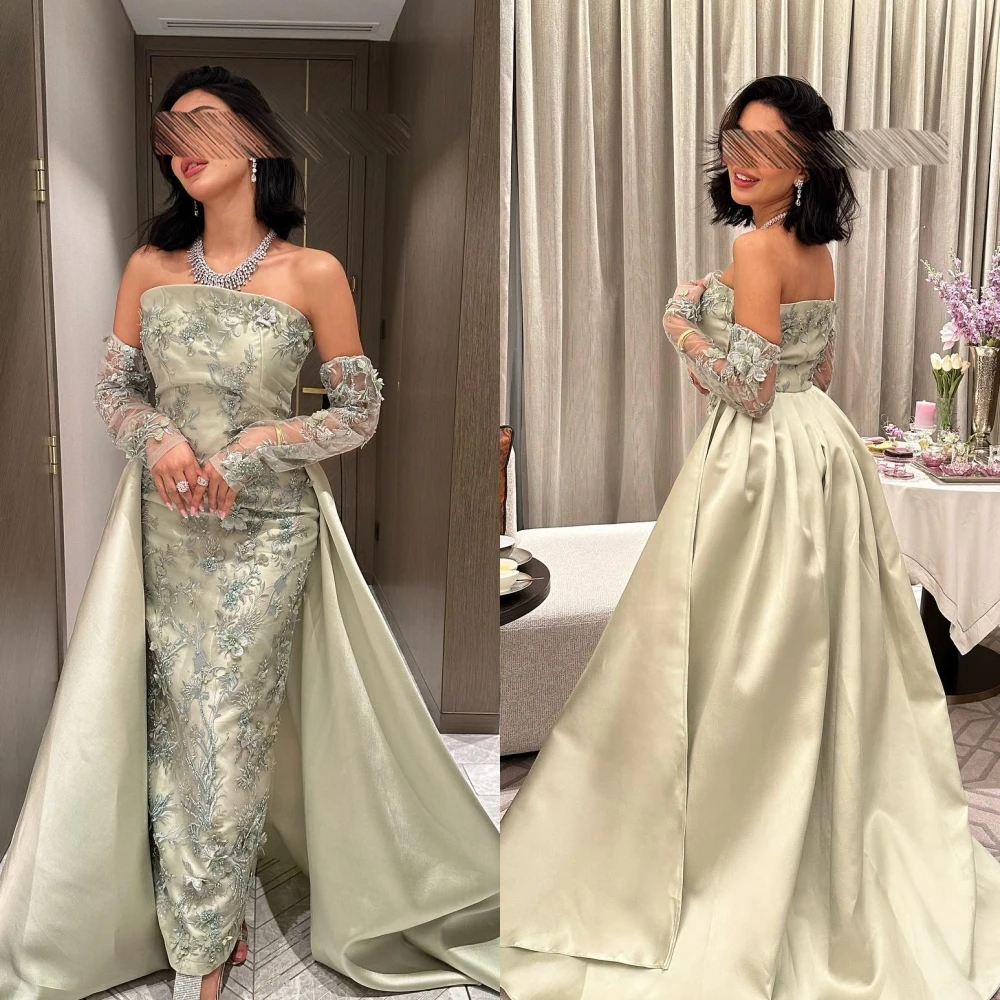 Cetim Applique Natal Ball Gown, Ocasião sob medida, vestidos longos, Arábia Saudita