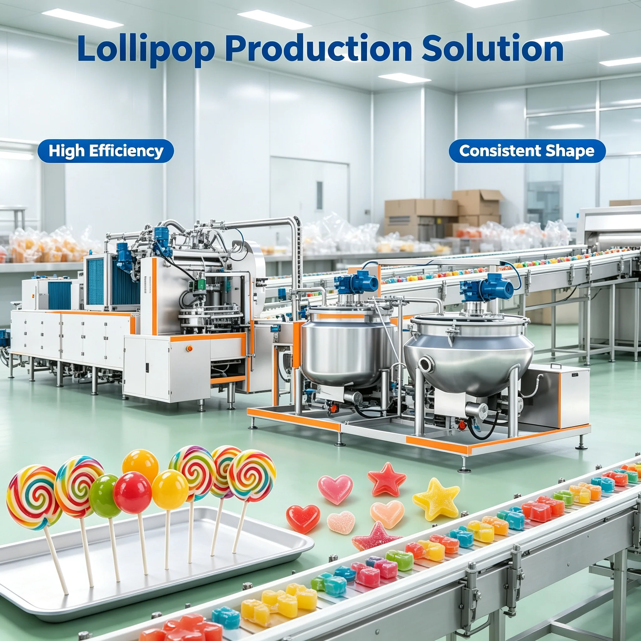 Custom Confectionery Line Large Capacity Lollipop Making Machine For Center Filled Candy Customized