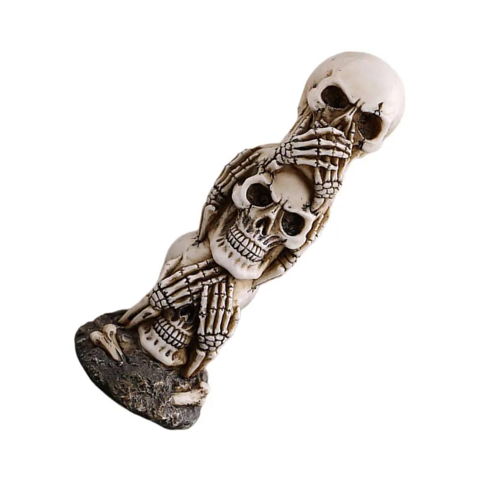 Decoración con forma de calavera de Halloween, adorno de resina, accesorio de fotografía, adorno de escritorio, suministros para fiestas, para bar, casa embrujada