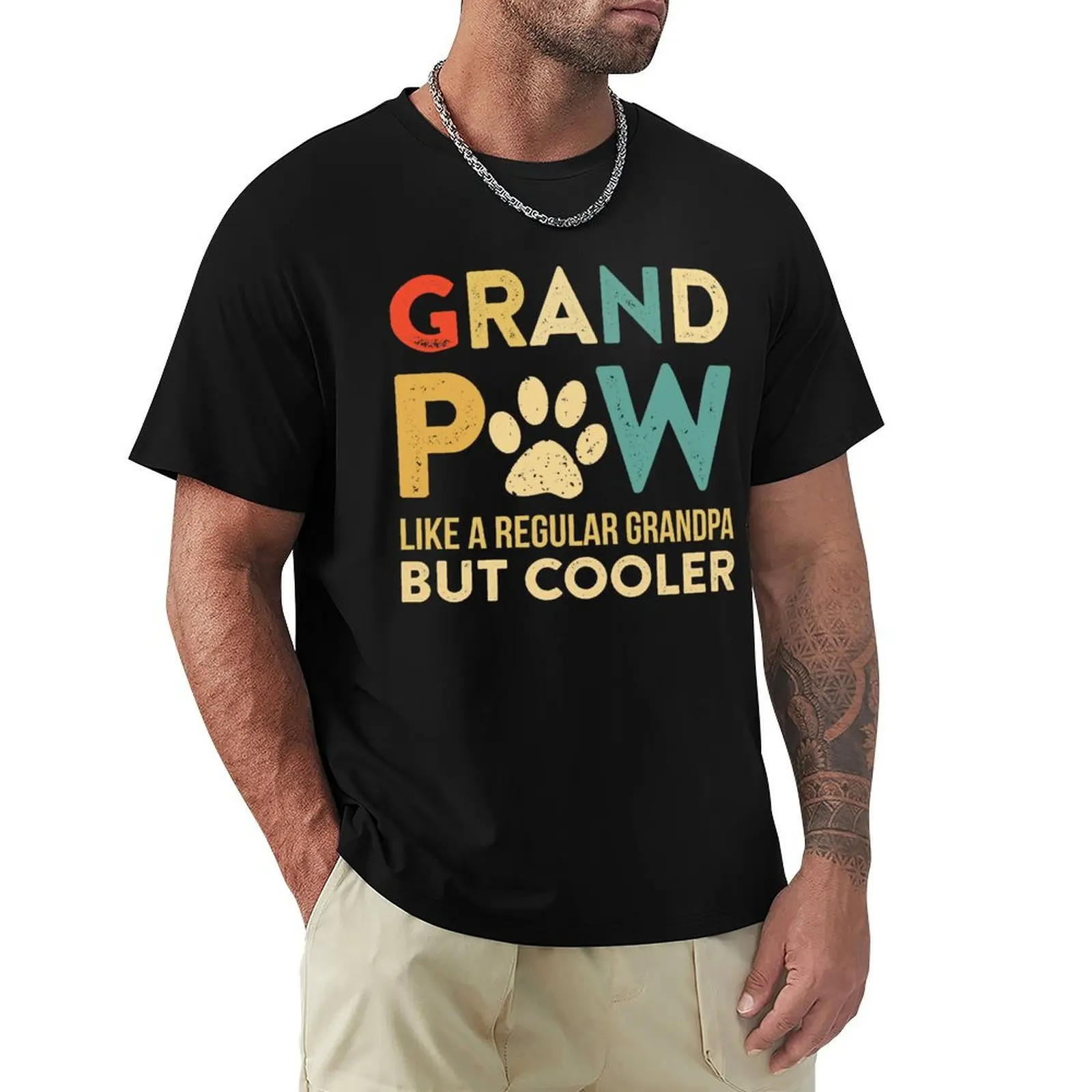 Grand Paw T-Shirt Basic All Season Solid T-Shirt