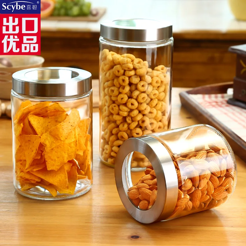 

Glass sealed jar / Glass storage jar Milk powder jar Tea canister Glass bottle storage container Grain storage jar
