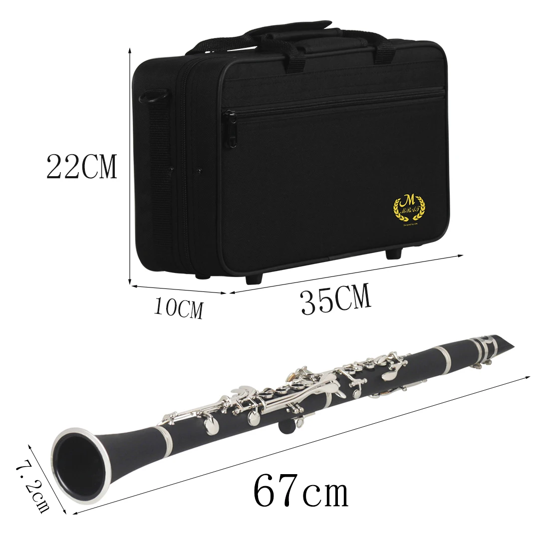 M MBAT17 Keys Clarinet Professional Bb Clarinet Barre Instrument Clarinet with Cleaning Kit Box Screwdriver Reeds Accessories