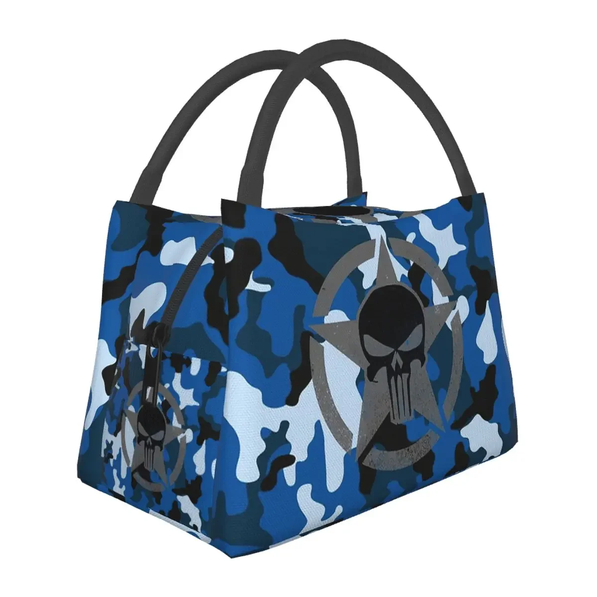 Military Tactical Skull Star Lunch Bags Insulated Bento Box Waterproof Lunch Tote Picnic Bags Thermal Bag for Woman Girl School