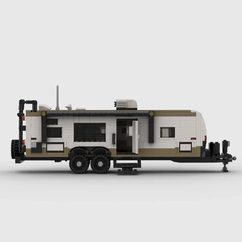 Modelo de coche urbano Moc, bloques de construcción, vuelo 264BHW, tecnología de remolque de Camper, bloques modulares, regalos, juguetes de Navidad, conjuntos DIY de montaje